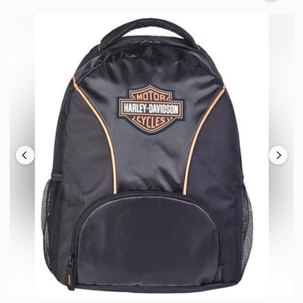 Harley-Davidson Black and Gray Backpack with Orange Trim